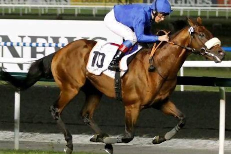 Frankie Dettori took Opinion Poll to the winner's circle in the Dubai Gold Cup on Dubai World Cup night at Meydan. Godolphin has high hopes for their charger in the Henry II Stakes at Sandown and the Gold Cup at Royal Ascot a month from now.