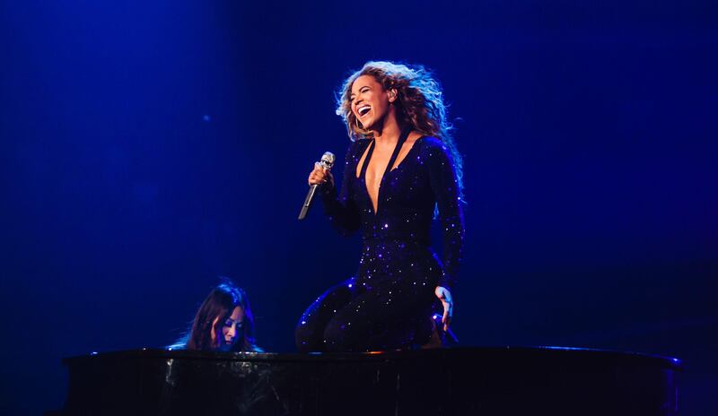 IMAGE DISTRIBUTED FOR PARKWOOD ENTERTAINMENT - In this image released on Saturday July 13, 2013, Singer Beyonce performs on her "Mrs. Carter Show World Tour 2013", at The Arena at Gwinnett Center in Duluth, Georgia. (Photo by Robin Harper/Invision for Parkwood Entertainment/AP Images) *** Local Caption ***  Beyonce - Mrs Carter World Tour - Atlanta.JPEG-00ebd.jpg