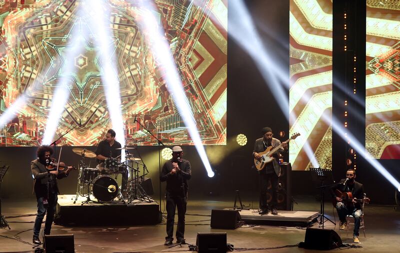 Tunisian group Celtica perform at the festival's opening