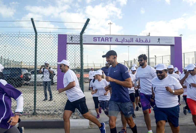 Abu Dhabi, United Arab Emirates - Emirati runner, Dr. Khaled Jamal Al Suwaidi will be running from Fujairah to Abu Dhabi to make awareness for people leading healthier lives and cancer at Abu Dhabi Ports on January 17, 2018. (Khushnum Bhandari/ The National)