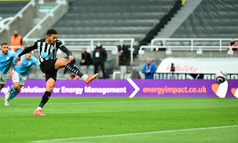 Joelinton - 8, His shot forced the block that forced the corner Newcastle scored from, before the Brazilian won and emphatically scored Newcastle’s first penalty. EPA