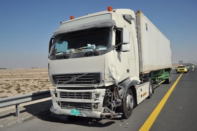 The driver of a lorry that ploughed into a line of stationary vehicles in heavy fog on Monday has been arrested on suspicion of reckless driving. The incident involved 44 vehicles in total and more than people 20 people were reported injured. Courtesy: Abu Dhabi Police