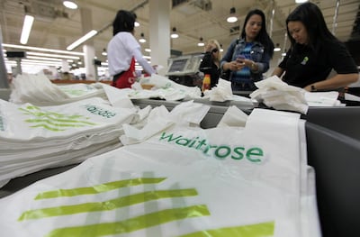 
DUBAI , UNITED ARAB EMIRATES Ð Dec 22 : Waitrose supermarket is using oxy - biodegradable bags for the last two years at Dubai Mall in Dubai. ( Pawan Singh / The National ) For News. Story by Nadeem