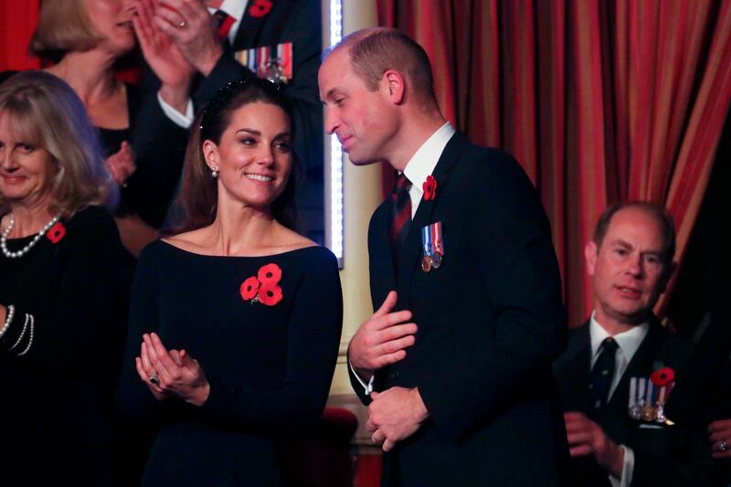 Catherine, Duchess of Cambridge, and Prince William, Duke of Cambridge, in the royal box. AFP