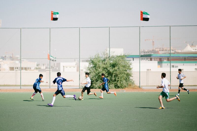Dubai, United Arab Emirates. November 19, 2014///  Dubai, United Arab Emirates. Pupils from three schools in Pakistan are taking part in a sports festival organized by the Pakistan Association Dubai to celebrate UAE national day. Under-16 teams of boys and girls will compete against several schools from the UAE during the 5-day event. Institute of Applied Technology, Al Qusais, Dubai, United Arab Emirates. Rebecca Rees for The National / Reporter: Nadeem Hanif  / Section: National