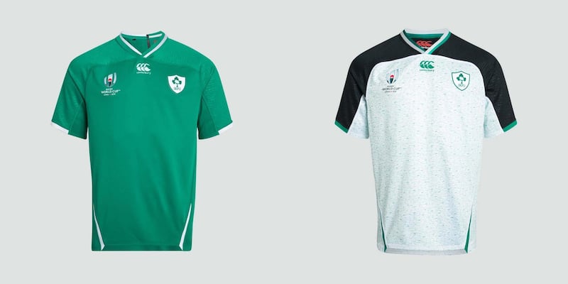17: Ireland – A bit of a howler from one of the fancied sides in the tournament. The home shirt is a pretty standard offering from supplier Canterbury. The change strip, and I'm really hoping they avoid the Springboks, is a snot-marked strip with a weird black shoulder-line. Image via rugbyworldcup.com