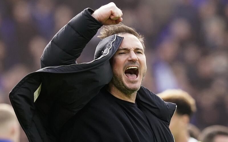 Everton manager Frank Lampard after the final whistle. EPA