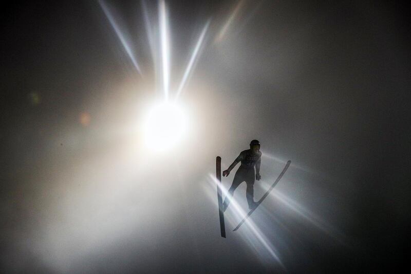 Anze Semenic of Slovenia in action during the fourth stage of the 66th Four Hills Tournament in Bischofshofen, Austria. Lisi Niesner / EPA