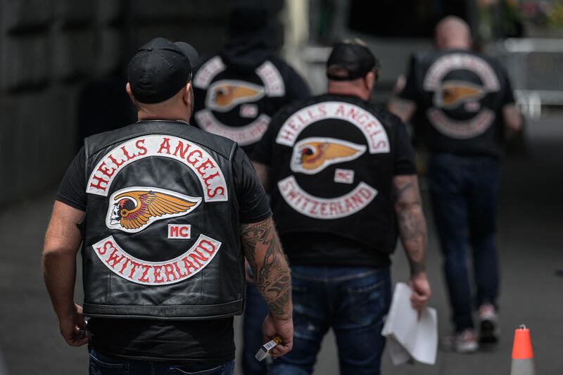 Hells Angels motorbike gang members in Switzerland.  AFP