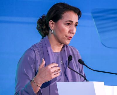 Mariam Al Mheiri, Minister of Climate Change and Environment and Minister of State for Food Security, said the world must unite to enhance food security. Victor Besa / The National