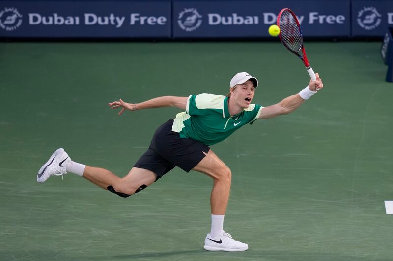 Denis Shapovalov makes a return during his defeat against Andy Murray. AP