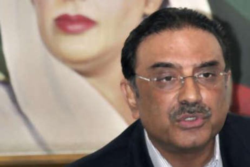 Asif Ali Zardari owes his political career to his slain wife, Benazir Bhutto.