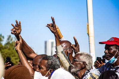 Sudanese protesters take to the streets during a demonstration in Khartoum. EPA