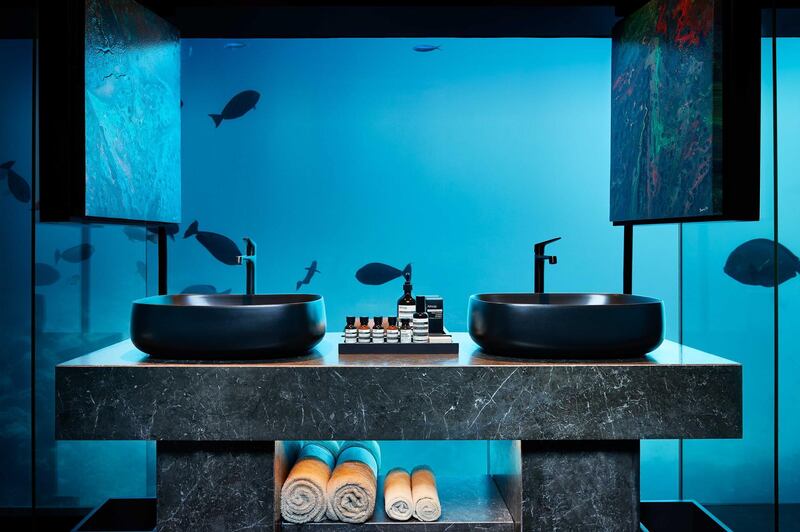THE MURAKA - Undersea bathroom. Photo by Justin Nicholas