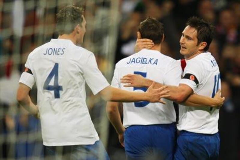 Frank Lampard, right, the England captain last night, scored the only goal in the win over Spain.