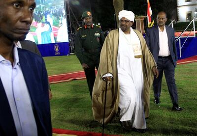 Sudan's President Omar al-Bashir leaves after delivering a speech at the Presidential Palace in Khartoum, Sudan February 22, 2019. REUTERS/Mohamed Nureldin Abdallah
