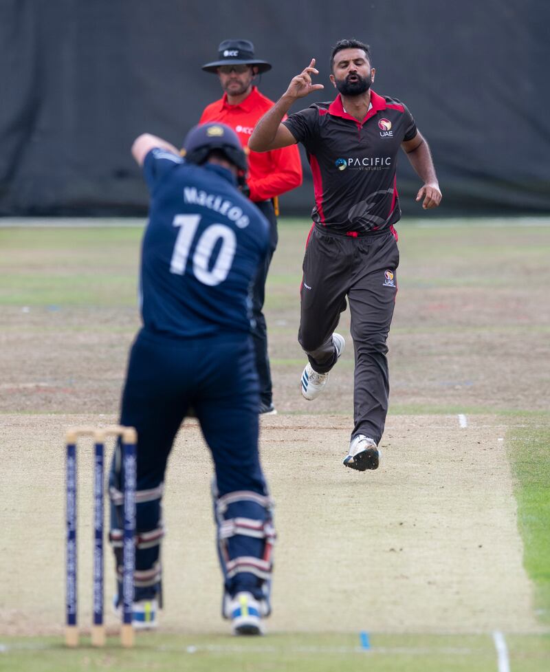 Kashif Daud returned figures of one for 13 as the UAE started brightly against Scotland. 