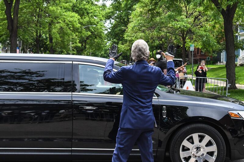 American civil rights activist Rev Al Sharpton arrives for the memorial service in honour of George Floyd in Minneapolis, Minnesota. AFP