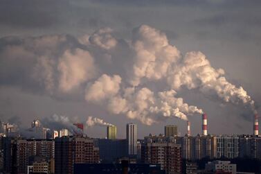 Smoke rises from chimneys of gas boiler houses as temperature dropped to -7C in Moscow this month. The upcoming climate conference in Madrid has taken on heightened importance because the gathering comes just before the 2020 deadline for countries to set out a framework to reduce greenhouse gas emissions. EPA