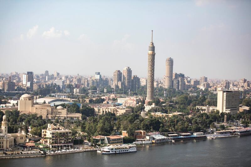 29 October 2019, Egypt, Kairo: A complete overview of the Cairo Tower (highest tower in the middle) and the Opera (L) on the island of Gezira on the banks of the Nile. Photo: Gehad Hamdy/dpa (Photo by Gehad Hamdy/picture alliance via Getty Images)