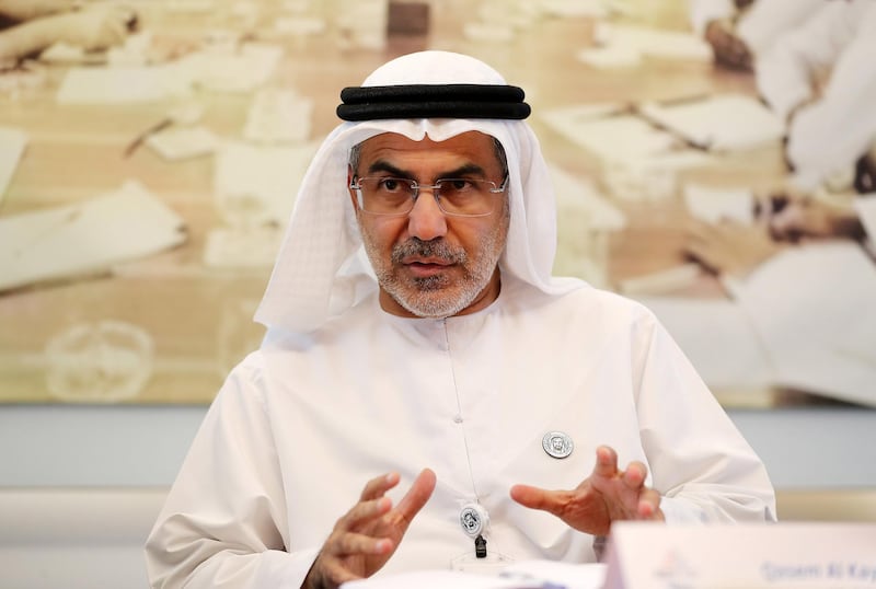ABU DHABI , UNITED ARAB EMIRATES , MAY 2 – 2018 :- Qasem Al Kayoumi , RDPETRO 2018 Chairman and ADNOC Technical Center Unit Manager speaking during the RDPetro press conference held at ADNOC HQ in Abu Dhabi.  ( Pawan Singh / The National )  For Business. Story by Jennifer Gnana