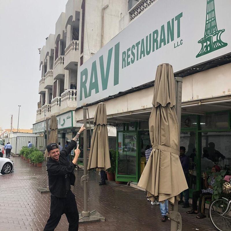 While in Dubai, One Republic's Ryan Tedder visited Ravi Restaurant in Satwa. Instagram / Ryan Tedder