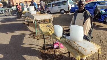 Selling ice blocks on the street amid rising temperatures during Ramadan, in Gedaref, eastern Sudan. AFP