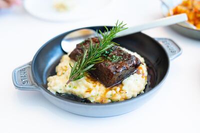 A short rib and Parmesan risotto is exclusively on the menu at the Mall of the Emirates branch. Courtesy The Lighthouse Restaurant and Concept Store