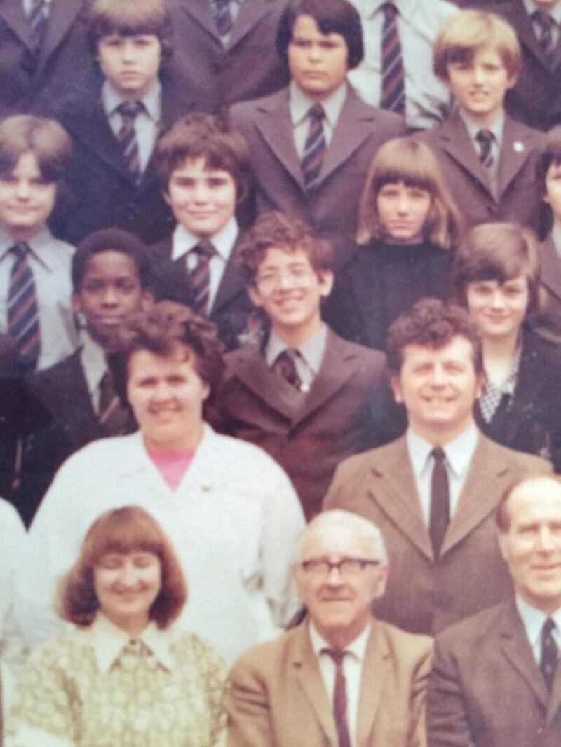 Omar, centre with glasses, would return some years later to take up a boarding place at Millfield Preparatory School, in Edgarley Hall, Somerset, after the outbreak of the civil war in Lebanon in 1975. Courtesy Omar Al Qattan