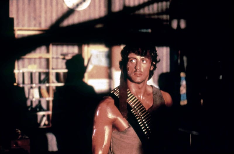 American actor and screenwriter Sylvester Stallone on the set of Rambo: First Blood based on the novel by Canadian David Morrell and directed by Ted Kotcheff. (Photo by Sunset Boulevard/Corbis via Getty Images)