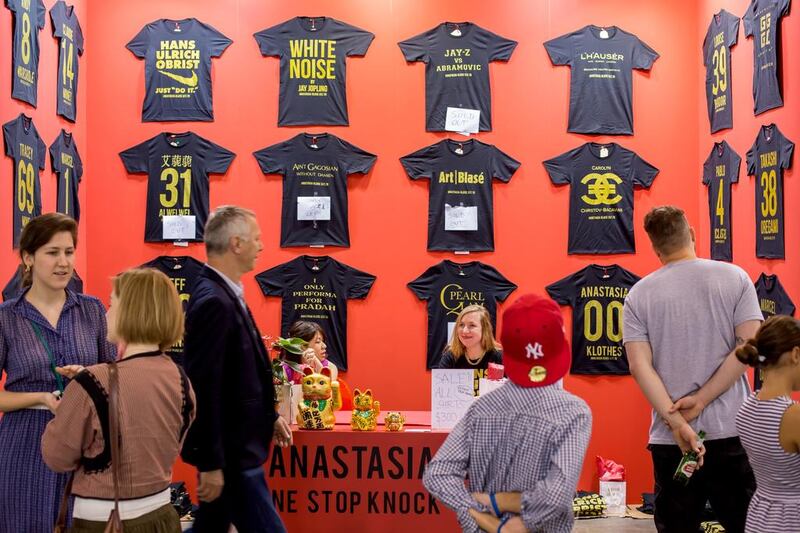 Anastasia Klose’s T-shirts proved a hit of Art Basel Hong Kong. May 2014