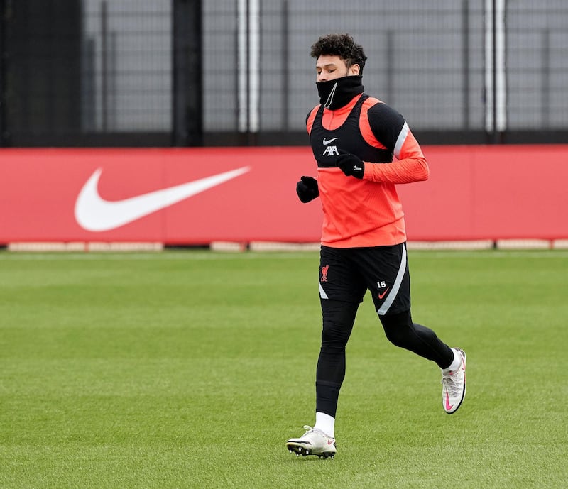 KIRKBY, ENGLAND - FEBRUARY 15: (THE SUN OUT, THE SUN ON SUNDAY OUT) Alex Oxlade-Chamberlain of Liverpool during a training session at AXA Training Centre on February 15, 2021 in Kirkby, England. (Photo by Nick Taylor/Liverpool FC/Liverpool FC via Getty Images)
