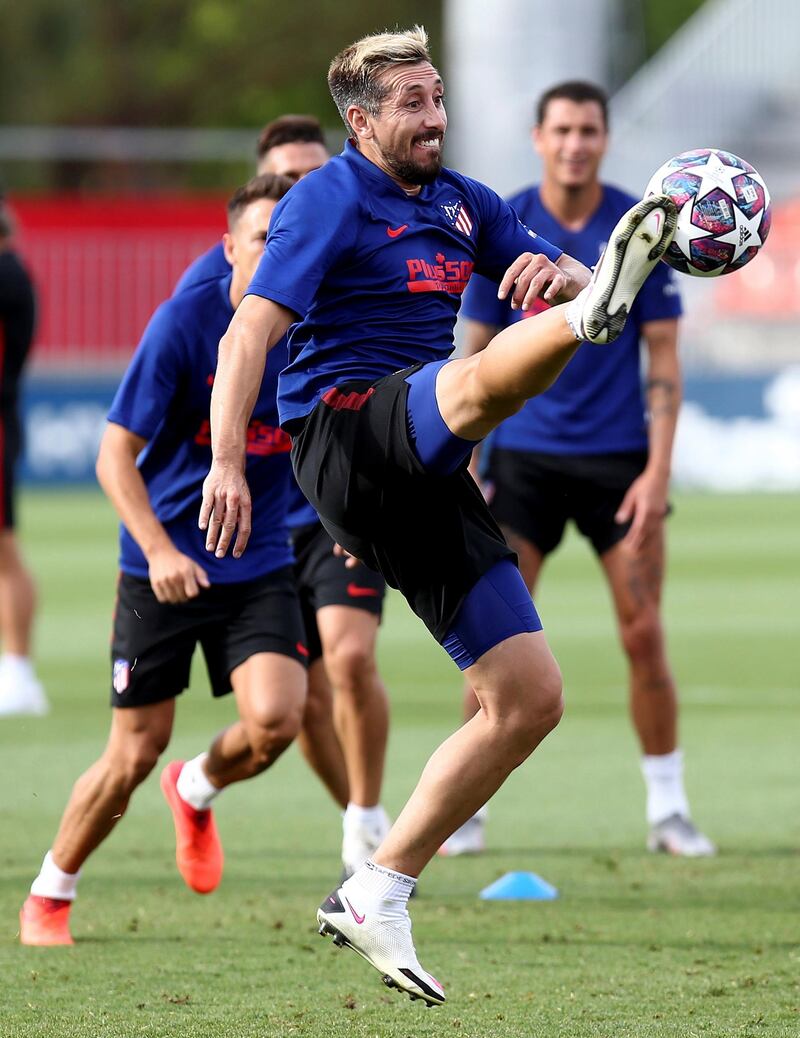 Atletico Madrid's Mexican midfielder Hector Herrera during a training session. EPA