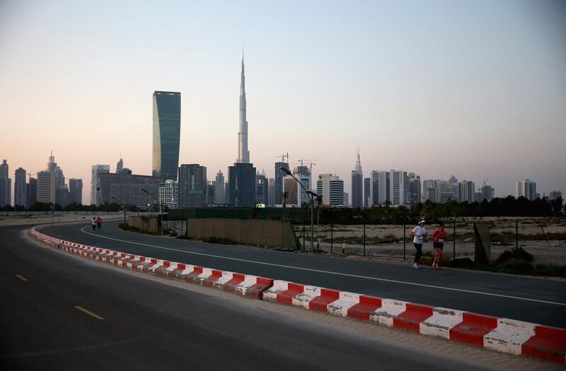 Runners make their way along the course at Sunday's Wings for Life World Run at Nad Al Sheba Cycle Park in Dubai. Warren Little / Getty Images / May 4, 2014