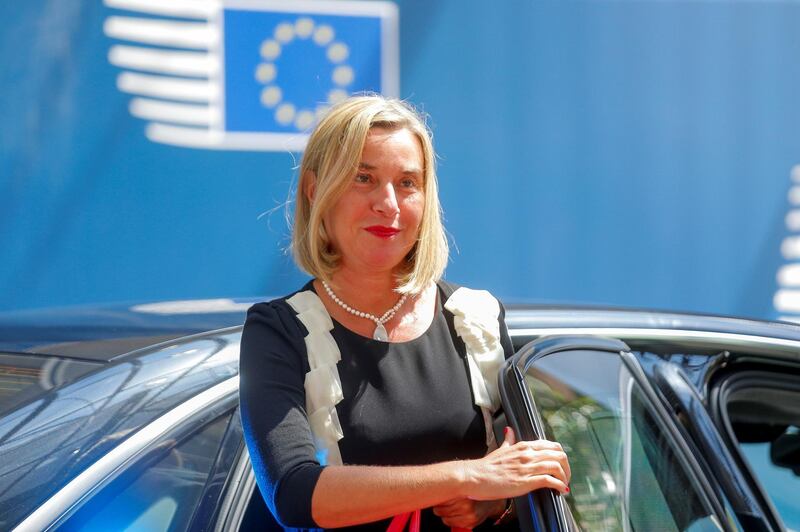 High Representative for Foreign Affairs and Security Policy Federica Mogherini arrives for an European Council Summit in Brussels, Belgium, June 20, 2019. Julien Warnand/Pool via REUTERS