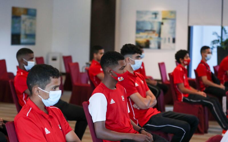 The UAE Youth Boxing Team at the press conference for the upcoming Asian Youth Championship in Dubai.