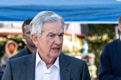 Jerome Powell, chairman of the US Federal Reserve at the Jackson Hole Economic Symposium in August. The central bank is expected to leave interest rates unchanged in September. Bloomberg
