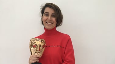 Itam Azzam with her Bafta. Photo: Itab Azzam