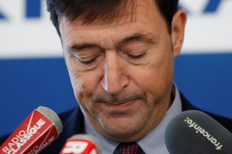 Franck Terner, chief executive of Air France, attends a Paris news conference about flights travel delays and disruptions on the eve of a strike called by worker unions over pay. Gonzalo Fuentes / Reuters