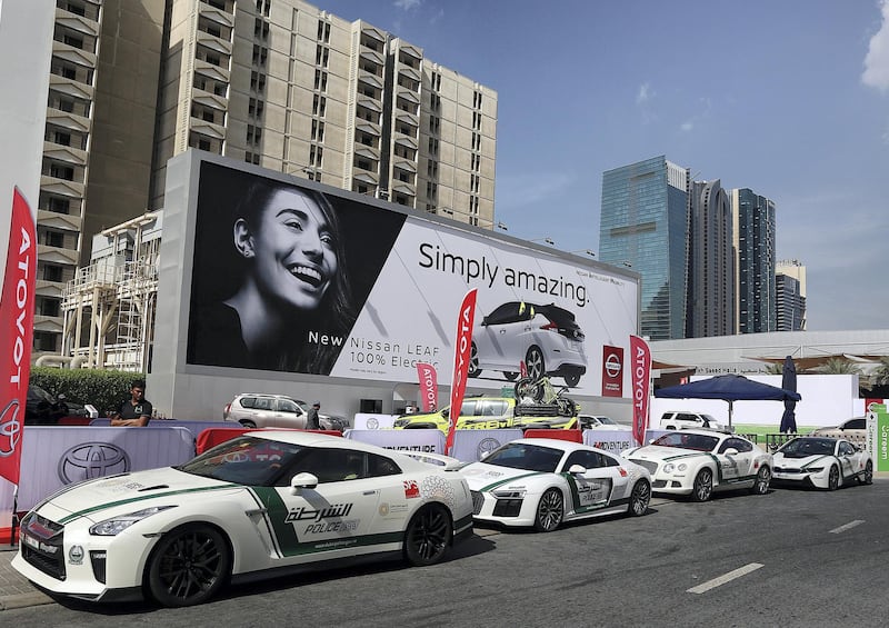 Dubai, 14, Nov, 2017: Super Police cars  at the Dubai International Motor Show in Dubai. Satish Kumar for the National / Story by Adam Workman