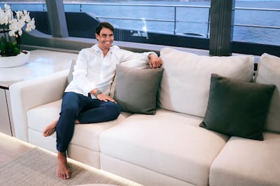 The fully customised interior of a Sunreef Yachts owned by tennis star Rafael Nadal includes a garage for a jet ski, accommodation for eight guests in four cabins and a master suite with a walk-in dressing room, flip-down ceiling television and private balcony. Photo: Sunreef Yachts