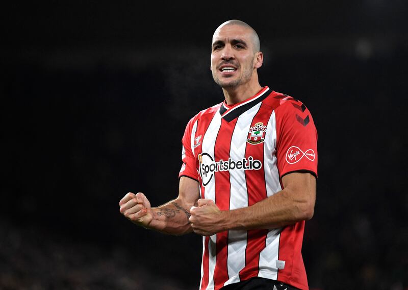 Soccer Football - Premier League - Southampton v Norwich City - St Mary's Stadium, Southampton, Britain - February 25, 2022 Southampton's Oriol Romeu celebrates scoring their second goal REUTERS/Tony Obrien EDITORIAL USE ONLY.  No use with unauthorized audio, video, data, fixture lists, club/league logos or 'live' services.  Online in-match use limited to 75 images, no video emulation.  No use in betting, games or single club /league/player publications.   Please contact your account representative for further details. 