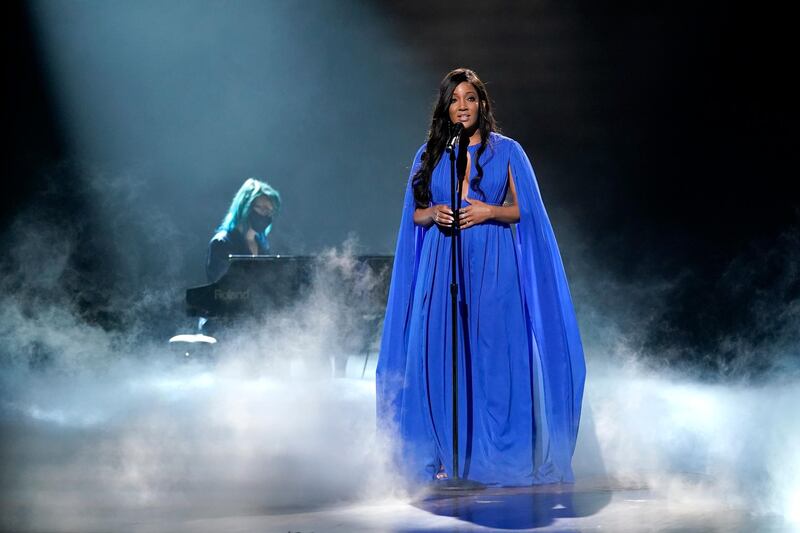 Mickey Guyton performs at the 56th annual Academy of Country Music Awards at the Grand Ole Opry in Nashville. AP Photo