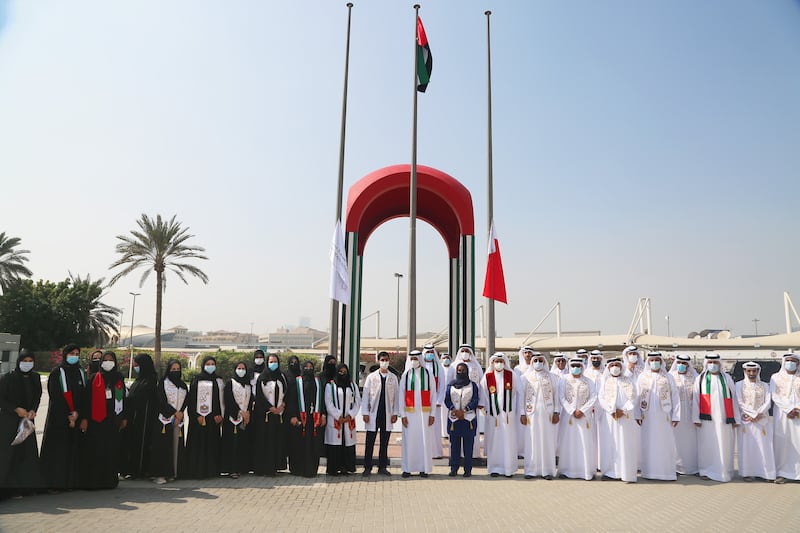 The Dubai Health Authority celebrates UAE flag day. Photo: Dubai Media Office