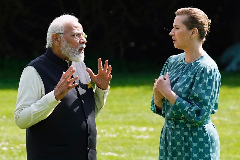 Talks are set to focus on the green strategic partnership that Denmark and India entered into in 2020 and on the green energy transition, reports said. AP