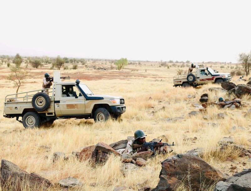 Mauritania's army conducts military drills on its south-eastern border with Mali. Photo: Armed Forces of Mauritania