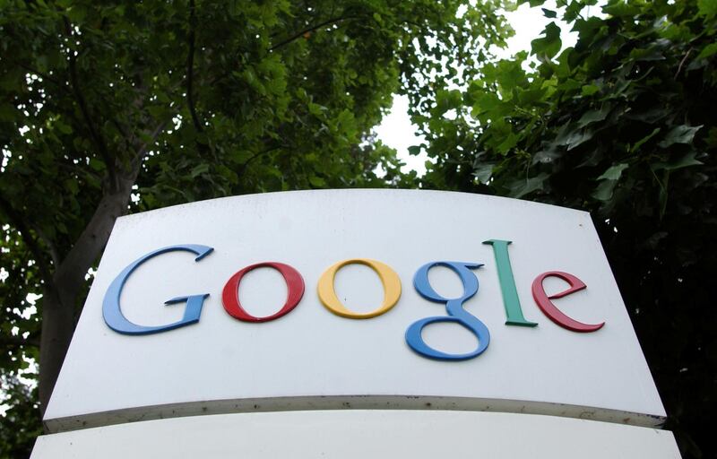 FILE PHOTO: The Google Inc. logo is seen outside their headquarters in Mountain View, California August 18, 2004. REUTERS/Clay McLachlan/File Photo