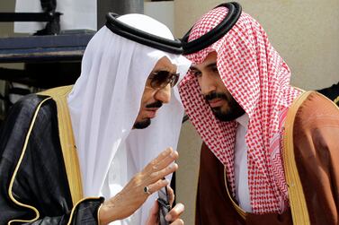 Saudi King Salman, speaking to Crown Prince Mohammed bin Salman, has relaxed entertainment restrictions in the kingdom since his reign began in 2015. AP