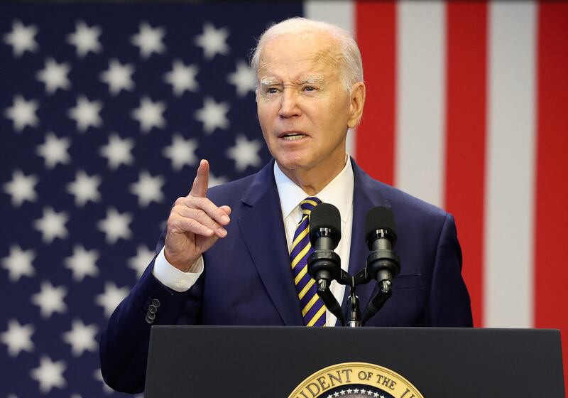 US President Joe Biden said Iran protesters are 'inspiring the world with their resilience and resolve'. Getty Images / AFP