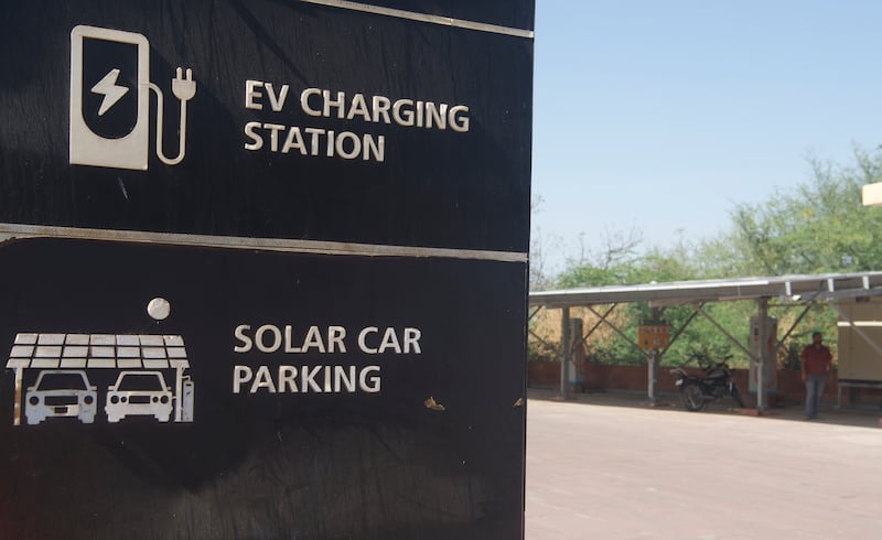 The Sun Temple site has solar-powered electric vehicle charging stations